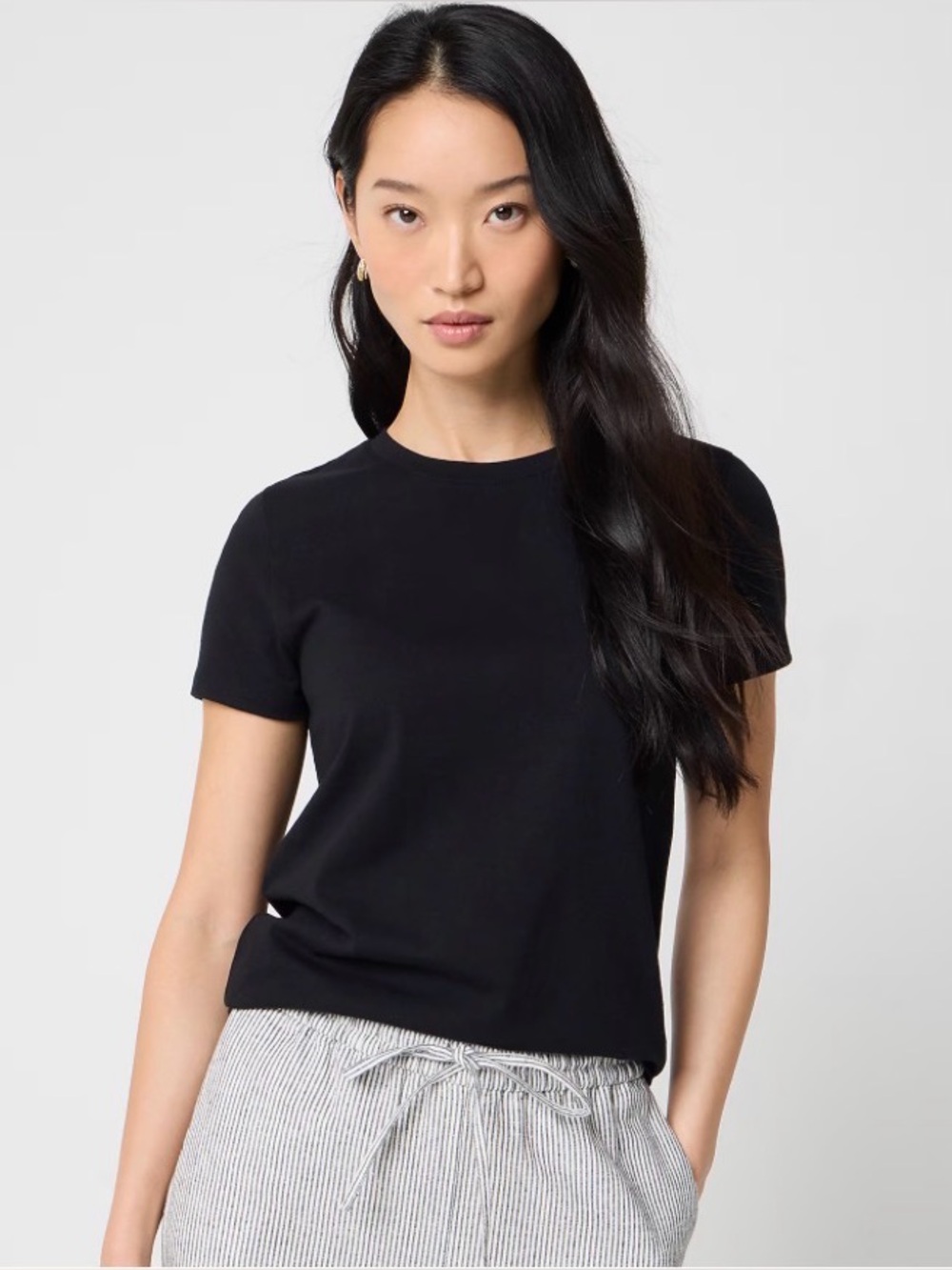 J. Crew Jersey crewneck tee in Black Size XL